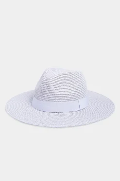 Yours Yours Lilac Purple Straw Fedora Hat