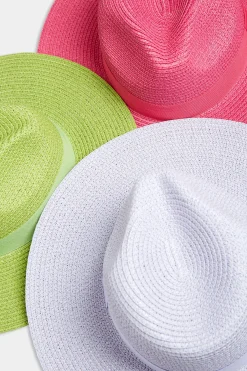 Yours Yours Lilac Purple Straw Fedora Hat