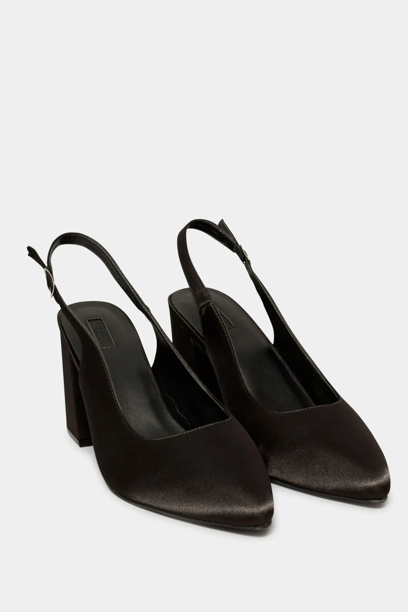 Yours Yours Limited Collection Black Pointed Block Heel Court Shoes In Wide E Fit & Extra Wide Eee Fit