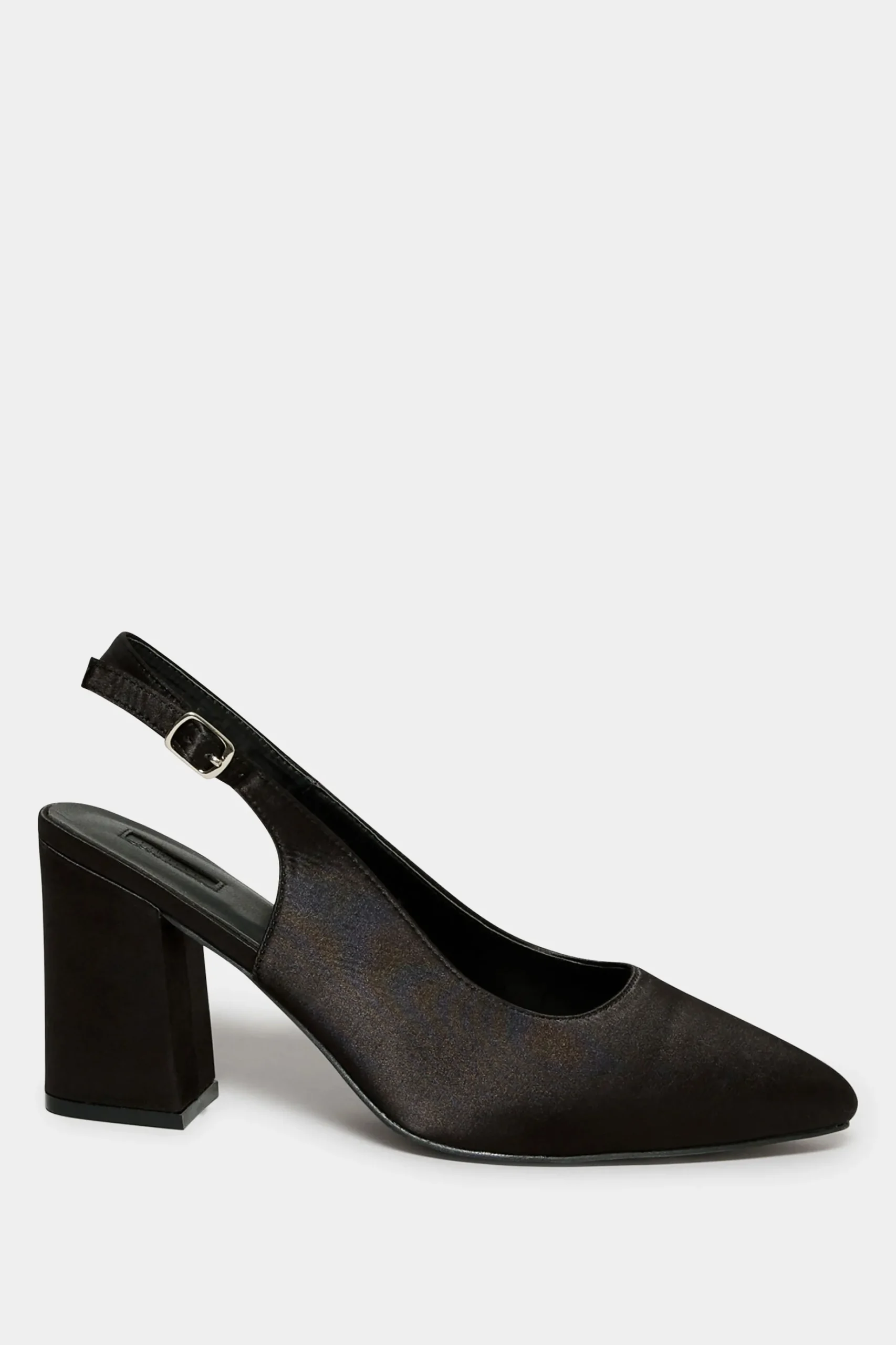 Yours Yours Limited Collection Black Pointed Block Heel Court Shoes In Wide E Fit & Extra Wide Eee Fit