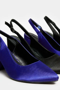 Yours Yours Limited Collection Black Pointed Block Heel Court Shoes In Wide E Fit & Extra Wide Eee Fit
