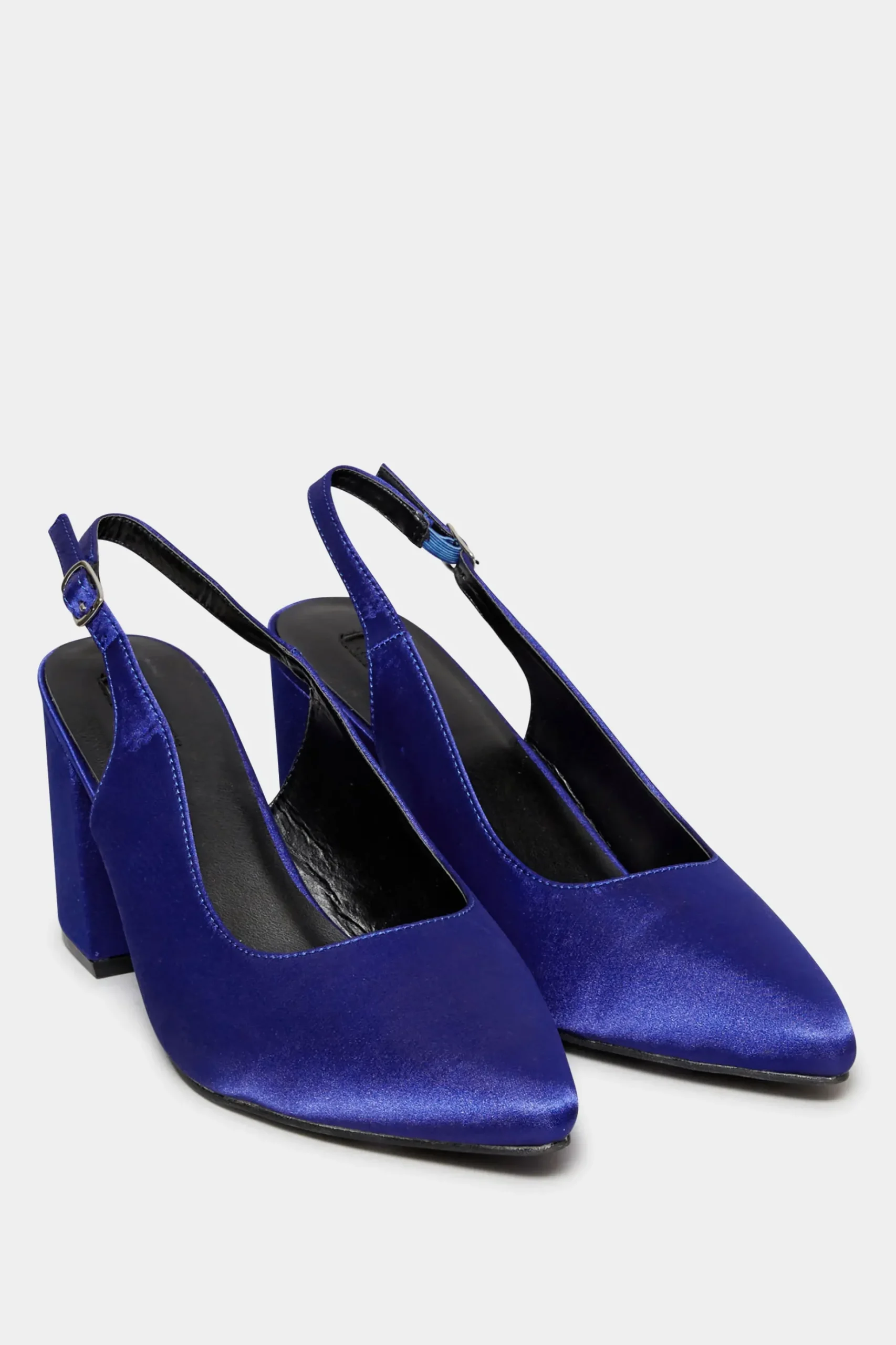 Yours Yours Limited Collection Cobalt Blue Pointed Block Heel Court Shoes In Wide E Fit & Extra Wide Eee Fit