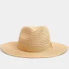 Yours Yours Natural Brown Straw Fedora Hat