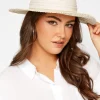 Yours Yours Natural Brown & White Contrast Straw Boater Hat