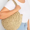 Yours Yours Natural Brown Round Straw Shoulder Bag