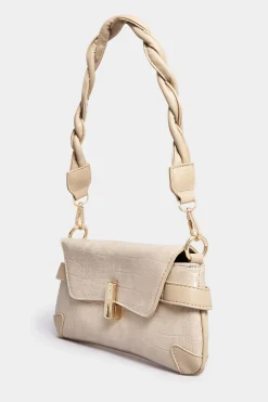Yours Yours Nude Faux Leather Twisted Handle Shoulder Bag