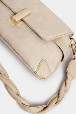 Yours Yours Nude Faux Leather Twisted Handle Shoulder Bag