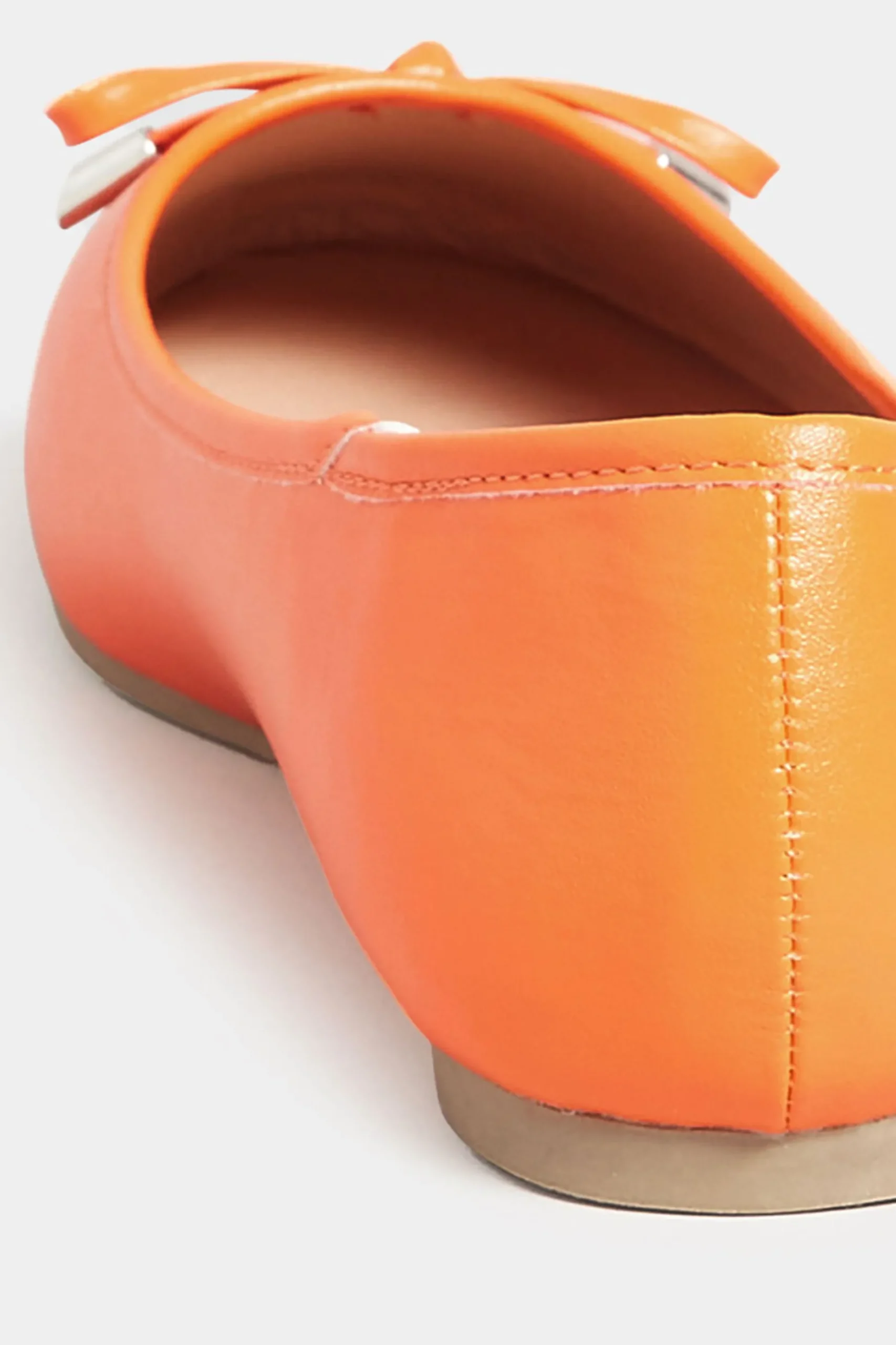 Yours Yours Orange Ballerina Pumps In Wide E Fit & Extra Wide Eee Fit