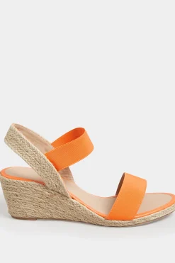 Yours Yours Orange Espadrille Wedges In Wide E Fit & Extra Wide Eee Fit