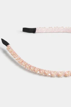 Yours Yours Pink Beaded Thin Headband