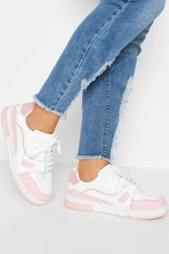 Yours Yours Pink Chunky Trainers In Extra Wide Eee Fit
