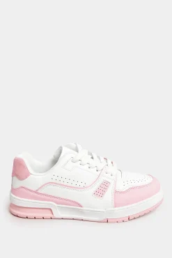Yours Yours Pink Chunky Trainers In Extra Wide Eee Fit