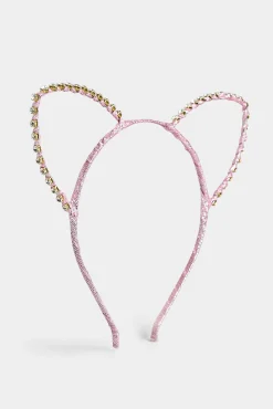 Yours Yours Pink Diamante Cat Ear Headband