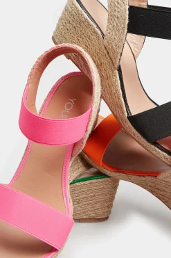Yours Yours Pink Espadrille Wedges In Wide E Fit & Extra Wide Eee Fit