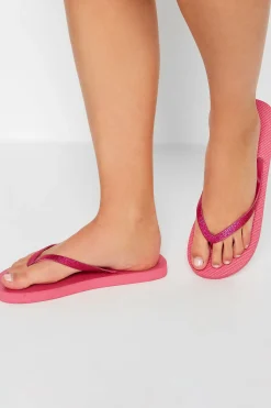Yours Yours Pink Flip Flops In Extra Wide Eee Fit