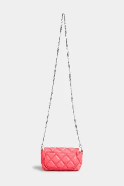 Yours Yours Pink Quilted Diamante Strap Cross Body Bag