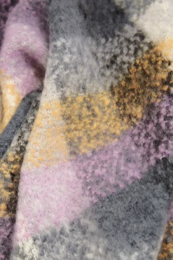 Yours Yours Purple Check Print Super Soft Scarf