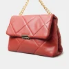 Yours Yours Red Quilted Chain Handle Bag