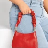 Yours Yours Red Ruched Handle Bag
