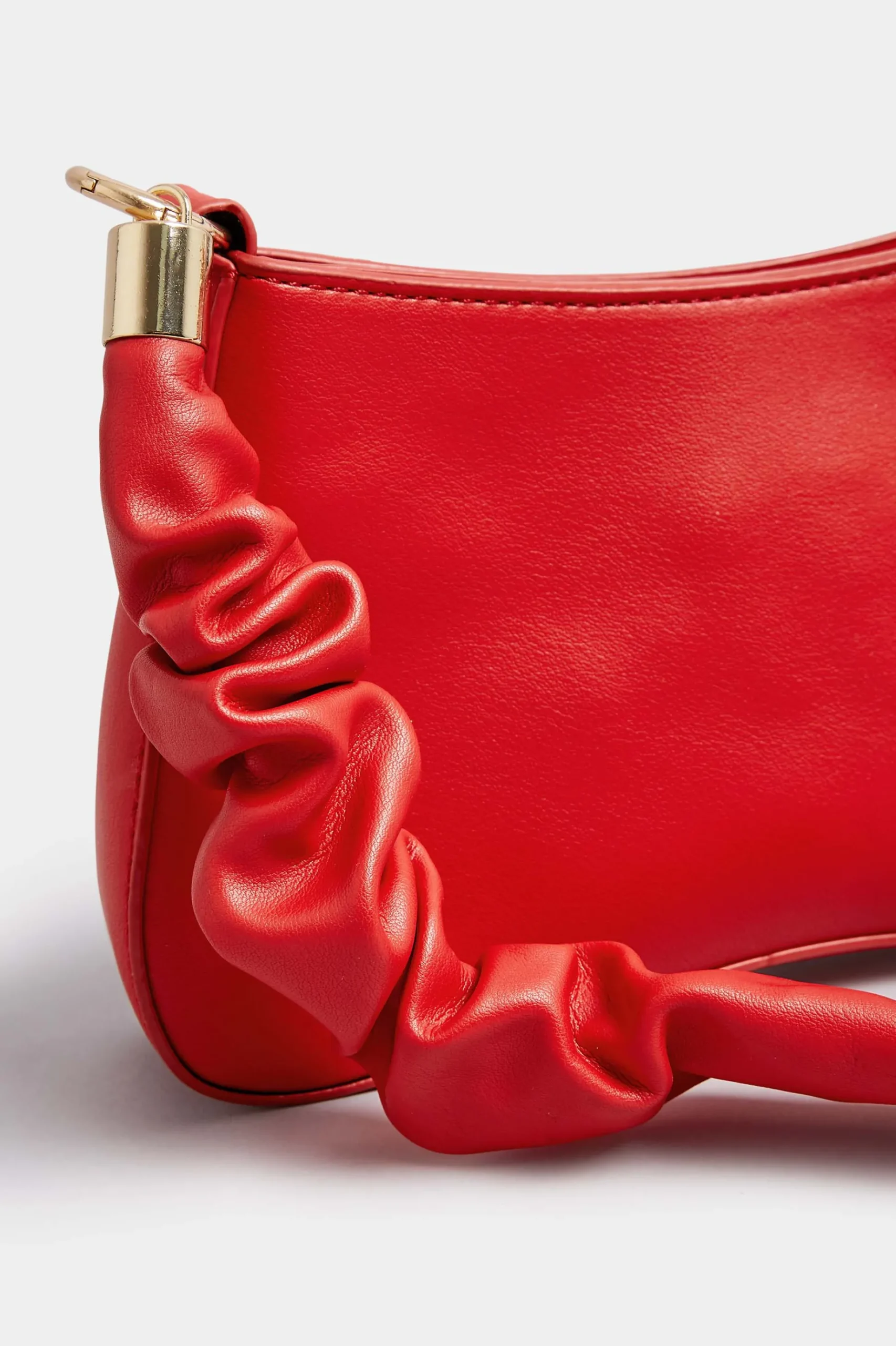 Yours Yours Red Ruched Handle Bag