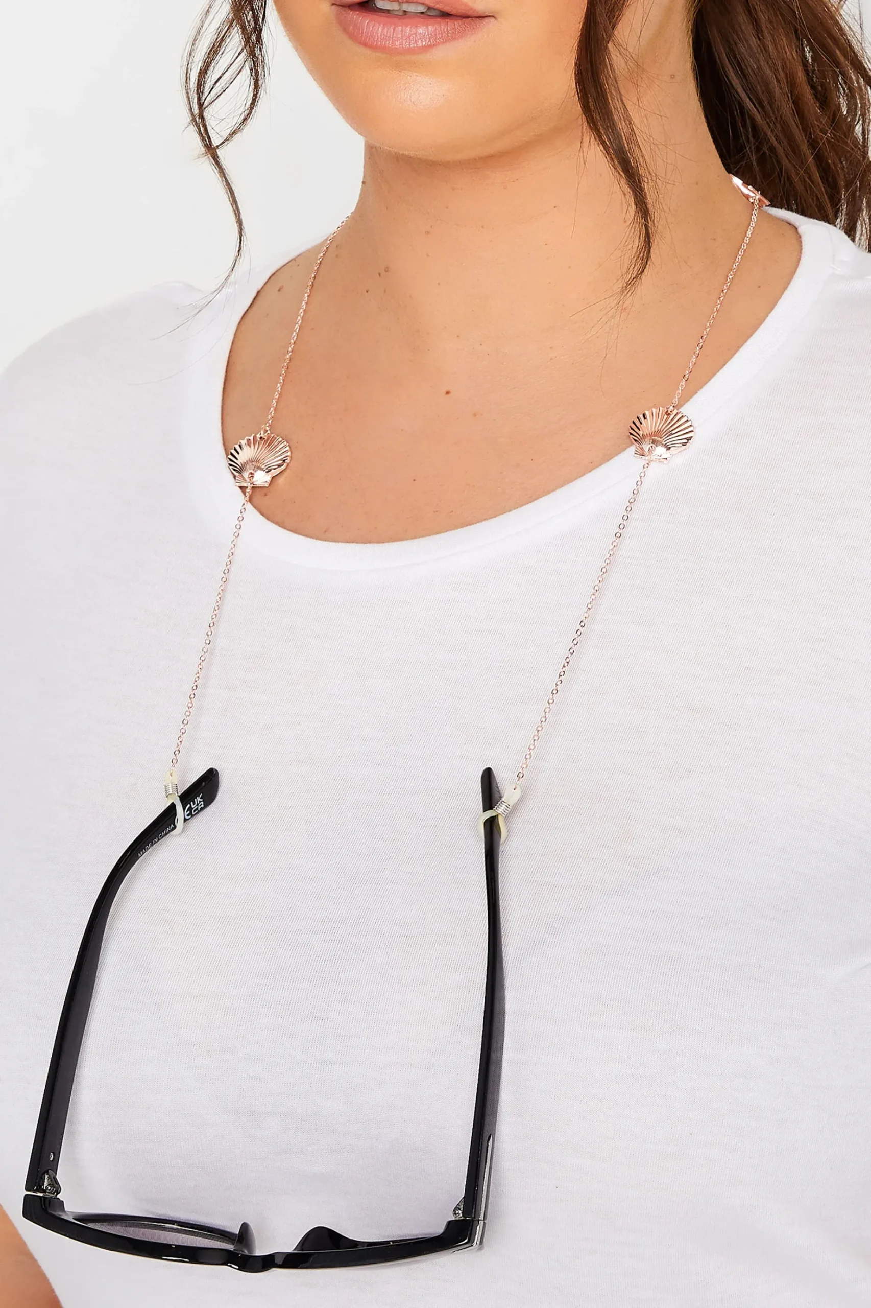 Yours Yours Rose Gold Shell Sunglasses Chain