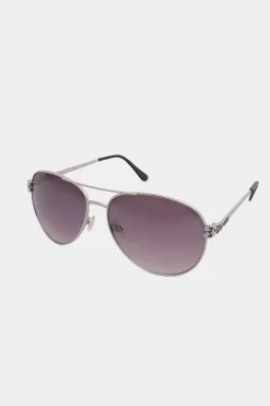 Yours Yours Silver Aviator Frame Sunglasses