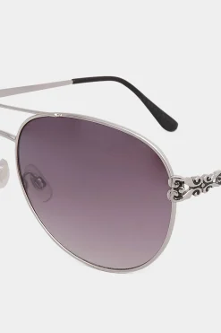Yours Yours Silver Aviator Frame Sunglasses