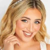 Yours Yours Silver Diamante Thin Headband