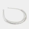 Yours Yours Silver Diamante Double Headband
