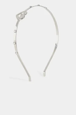 Yours Yours Silver Diamante Heart Headband