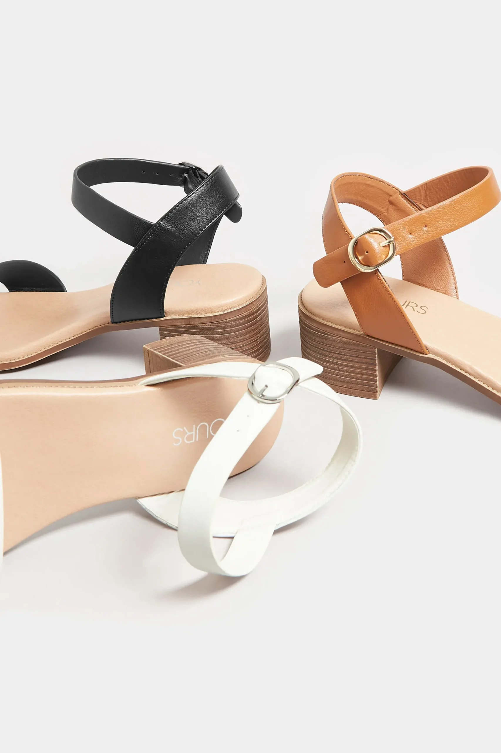 Yours Yours Tan Brown Strappy Low Heel Sandals In Extra Wide Eee Fit