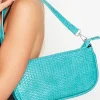 Yours Yours Turquoise Blue Woven Shoulder Bag