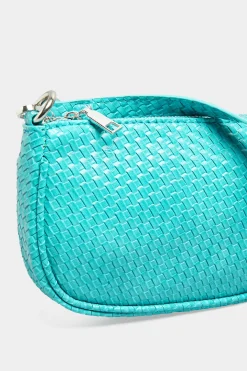 Yours Yours Turquoise Blue Woven Shoulder Bag