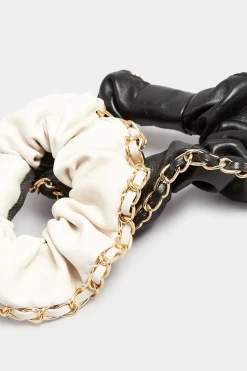 Yours Yours White 2 Pack Chain Scrunchie Set