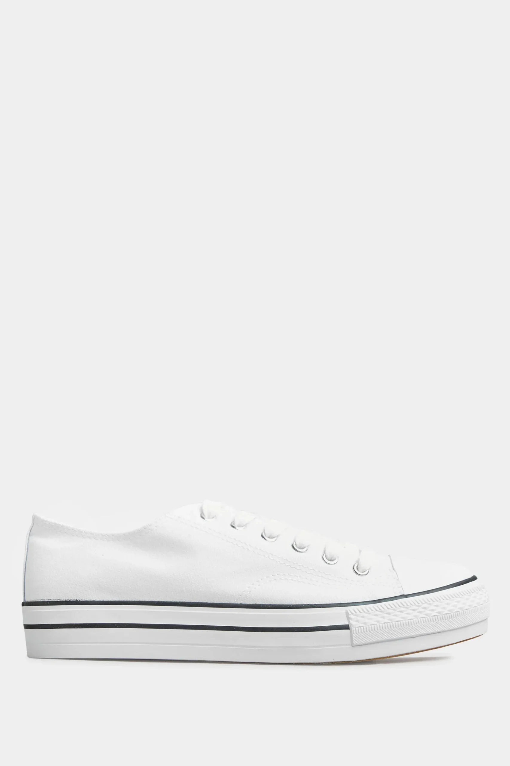 Yours Yours White Canvas Platform Trainers In Wide E Fit