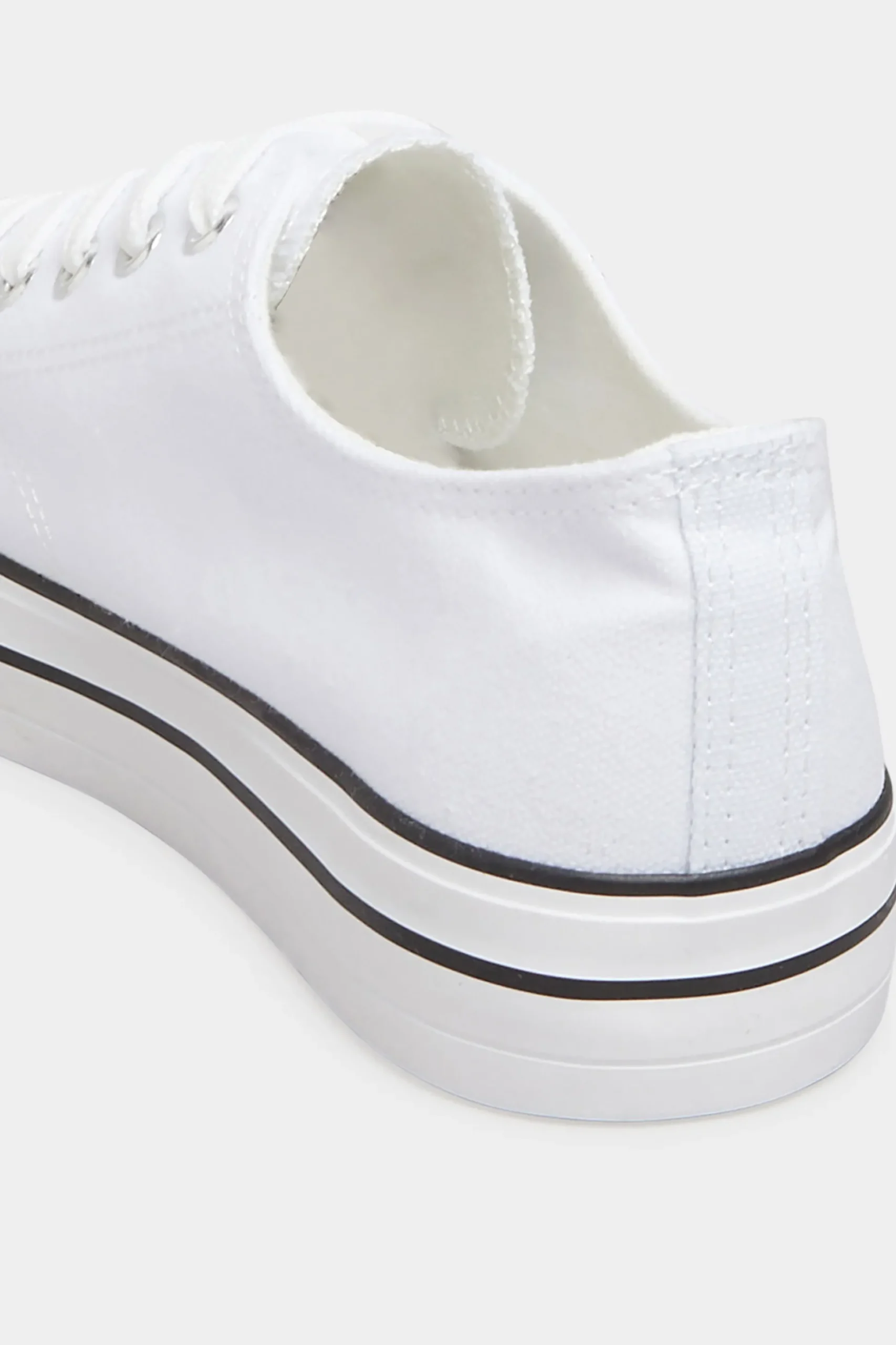 Yours Yours White Canvas Platform Trainers In Wide E Fit