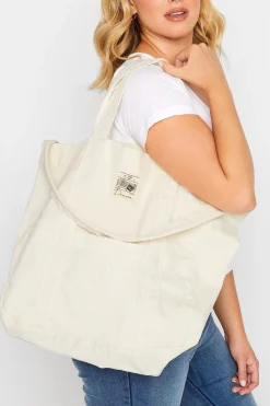 Yours Yours White Denim Shopper Bag