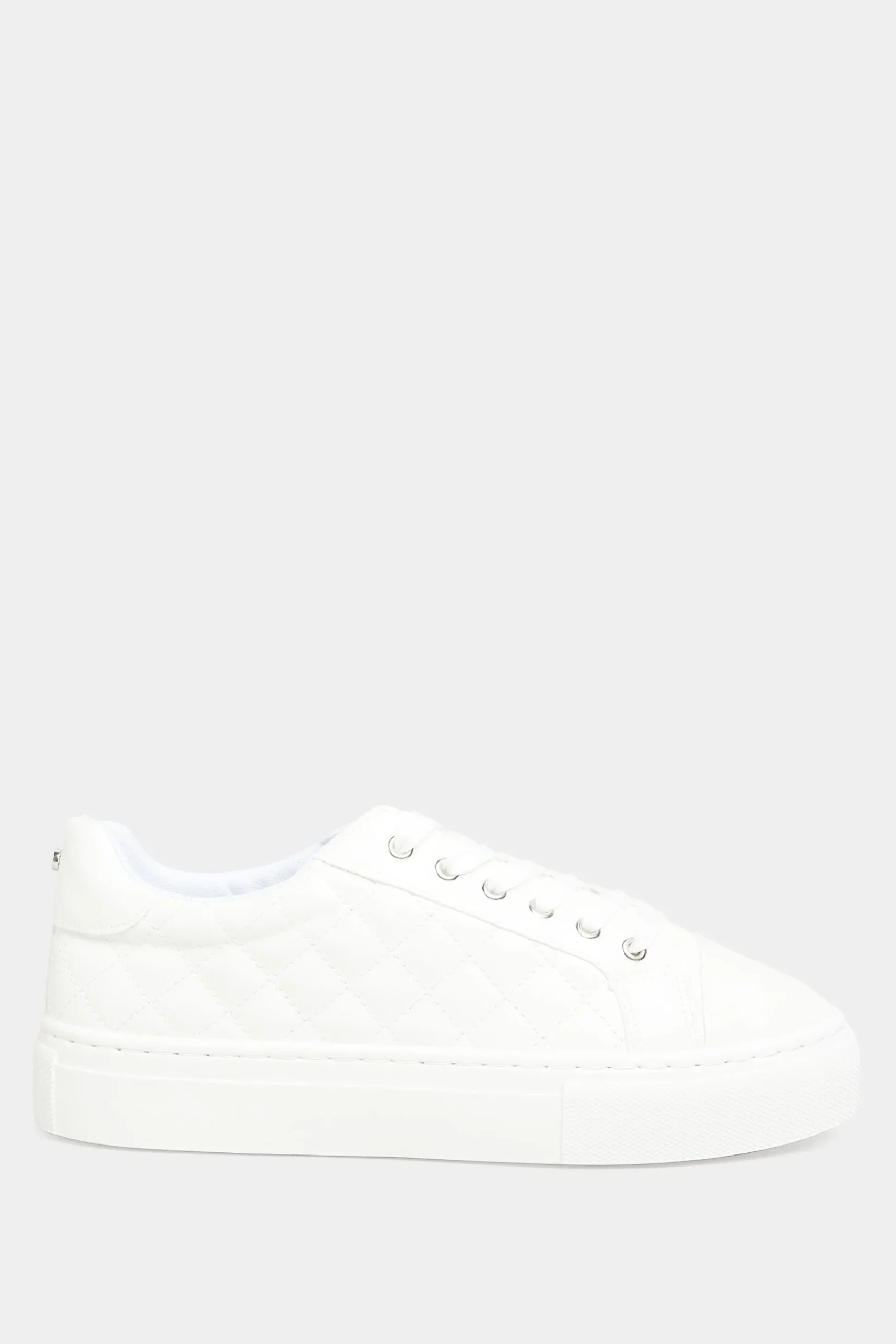 Yours Yours White Quilted Trainers Inextra Wide Eee Fit