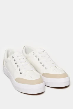 Yours Yours White Snake Print Trainers In Wide E Fit