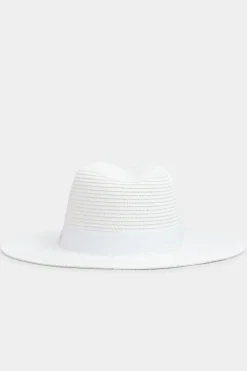 Yours Yours White Straw Fedora Hat