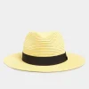 Yours Yours Yellow Straw Fedora Hat